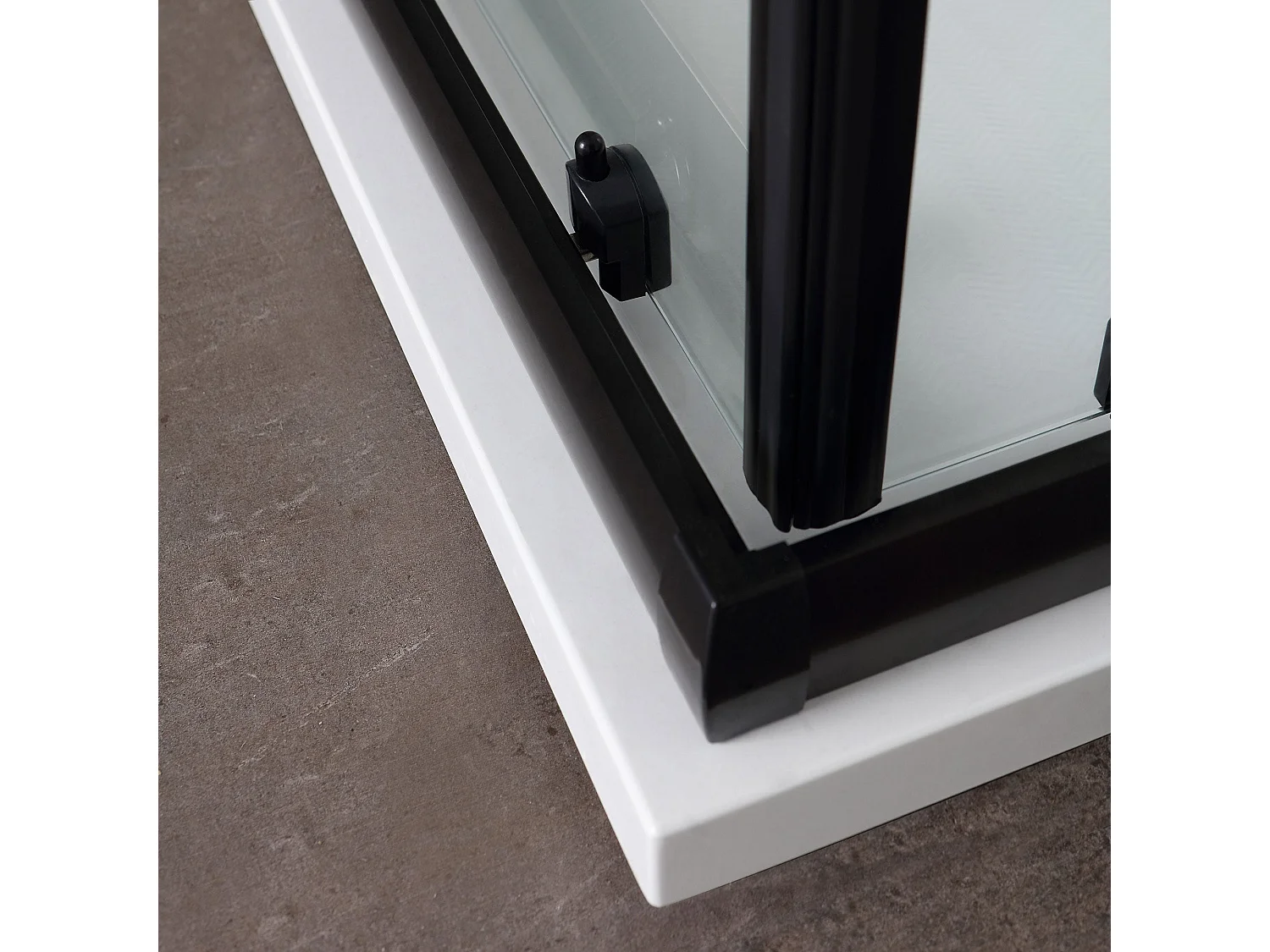 Cabine Douche 90X90 Profile Noir Opaque Cristal 6Mm Transparent | City