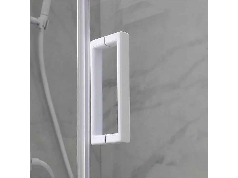 Cabine De Douche Carré 80X80 Avec Profils Blancs | Venere