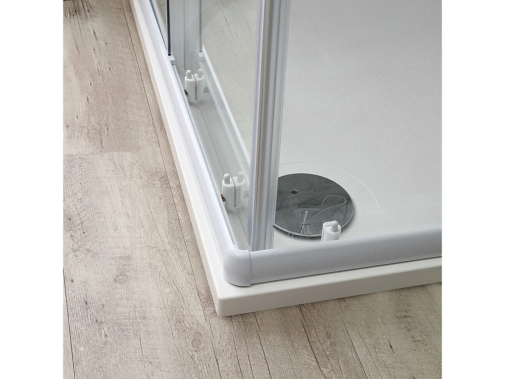 Cabine De Douche Carré 80X80 Avec Profils Blancs | Venere