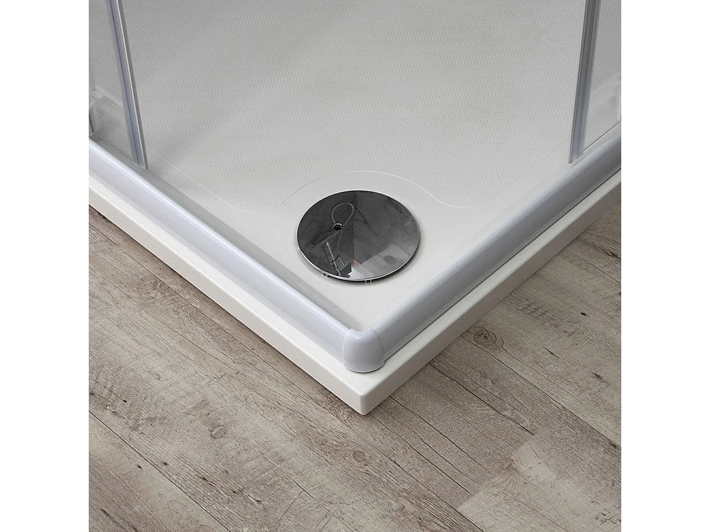 Cabine De Douche Carré 80X80 Avec Profils Blancs | Venere