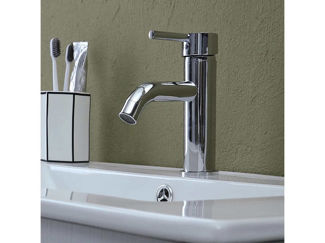 Meuble De Salle De Bain Suspendu De 80Cm A 2 Portes En Gris Moon | Silvia