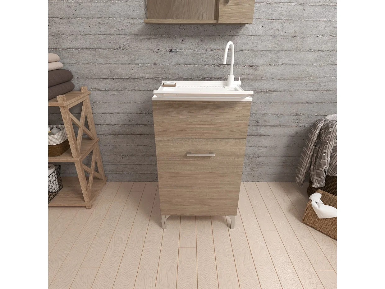 Lavoir Avec Meuble 45X50 Avec 1 Porte Et Planche À Laver | Pratico