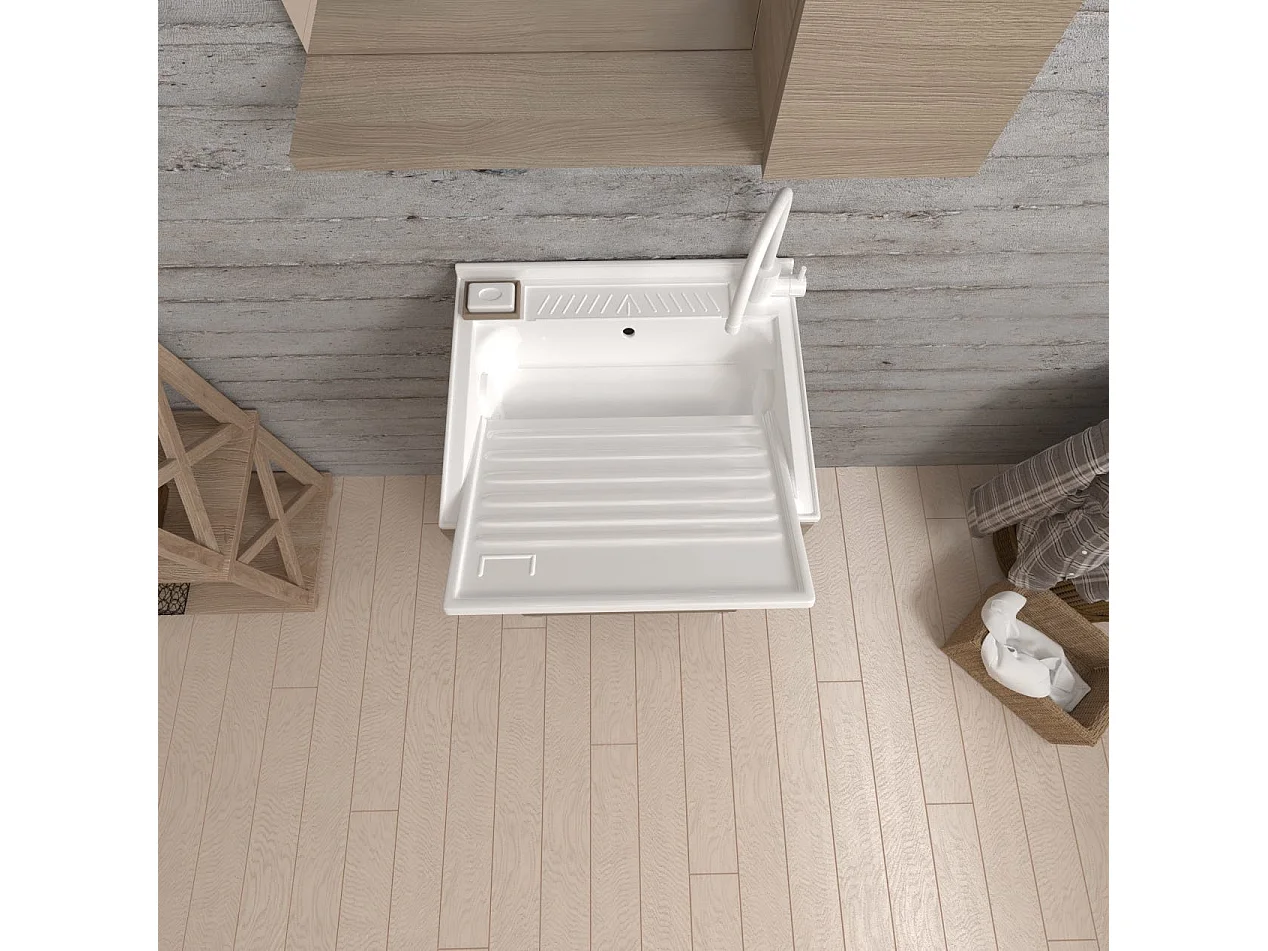 Lavoir Avec Meuble 45X50 Avec 1 Porte Et Planche À Laver | Pratico