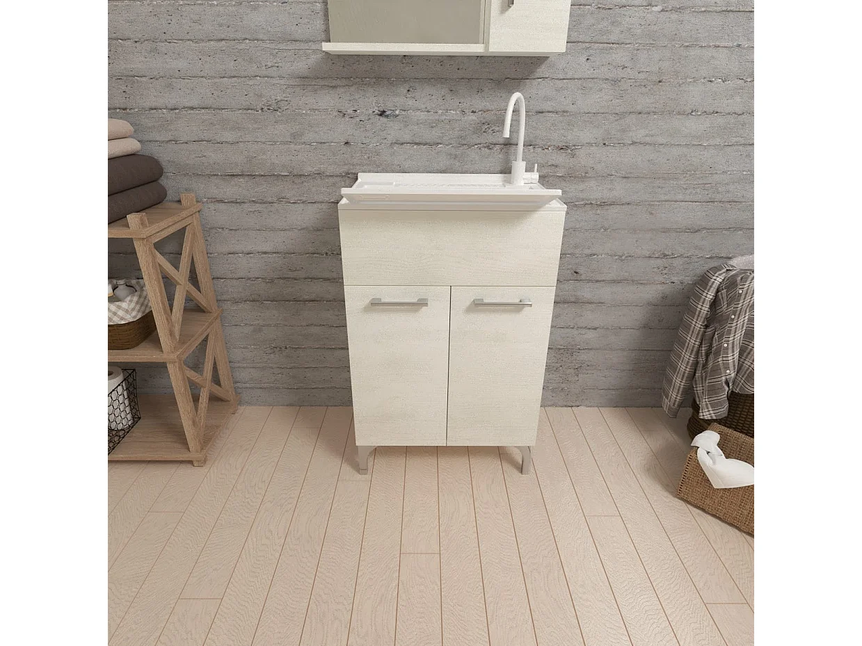 Lavoir Pour Intérieur 50X50 Chêne Blanc Et Planche À Laver | Pratico