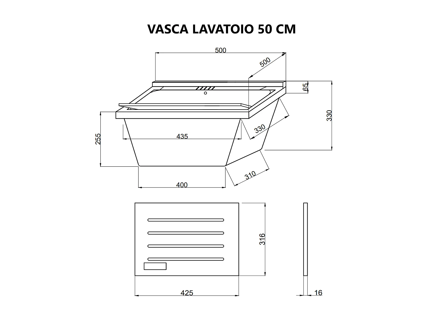 Lavoir 50X50 Avec Portes En Chêne Naturel Et Planche À Laver | Pratico