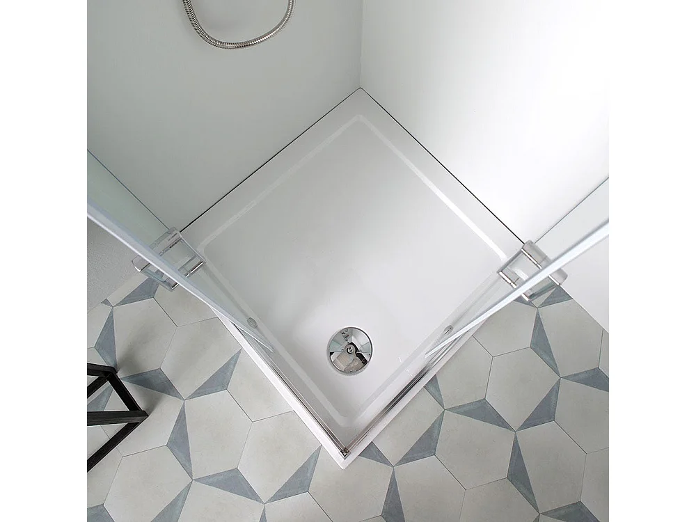 Cabine De Douche En Verre Dépoli Carrée 80X80 Avec Portes Coulissantes | Giada