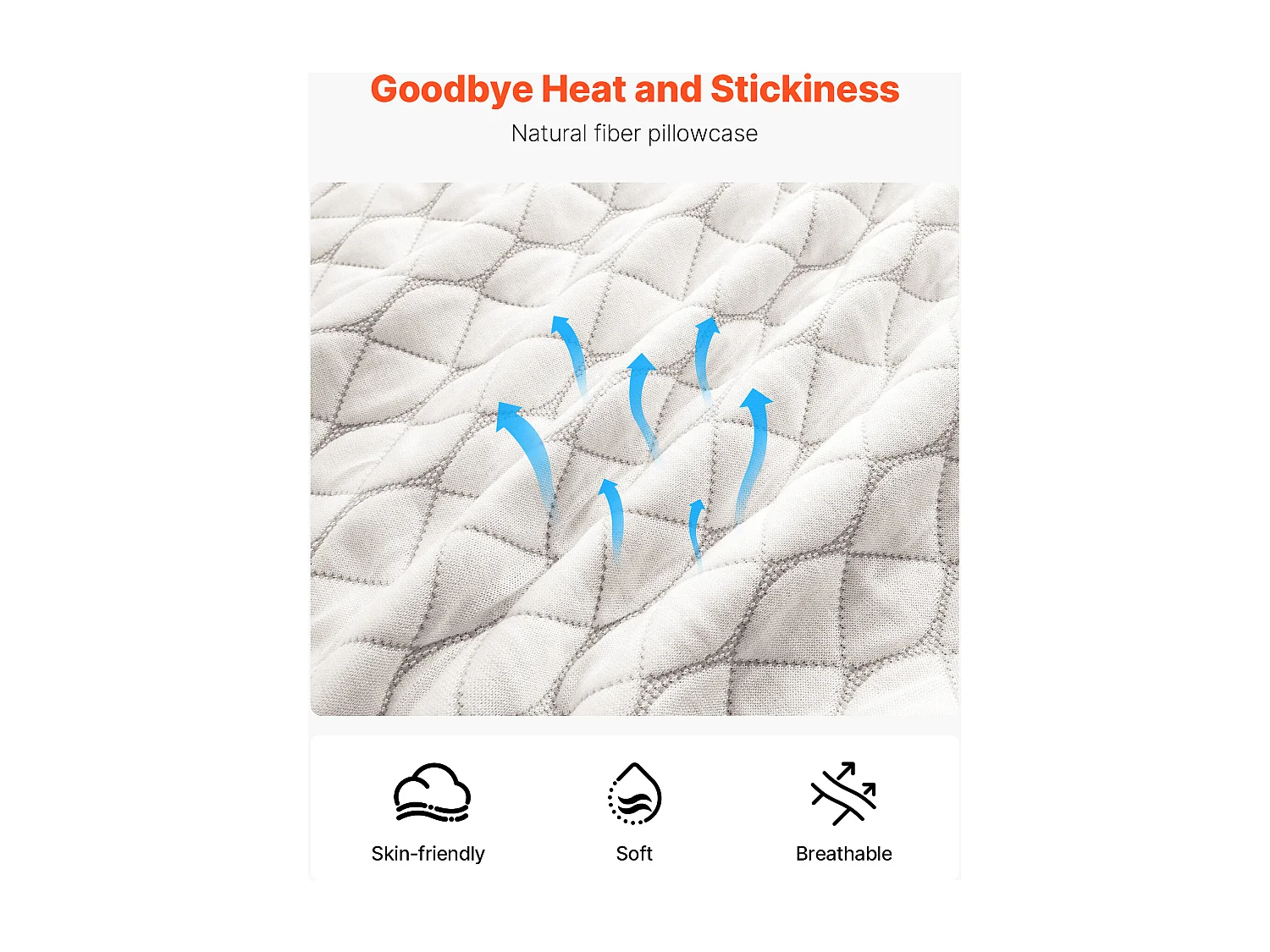 Oreiller en Mousse à Mémoire de Forme SucceBuy, 74 x 48 cm, avec Housse en Fibre Naturelle Amovible Lavable, Bon Maintien, Confort Optimal, Blanc