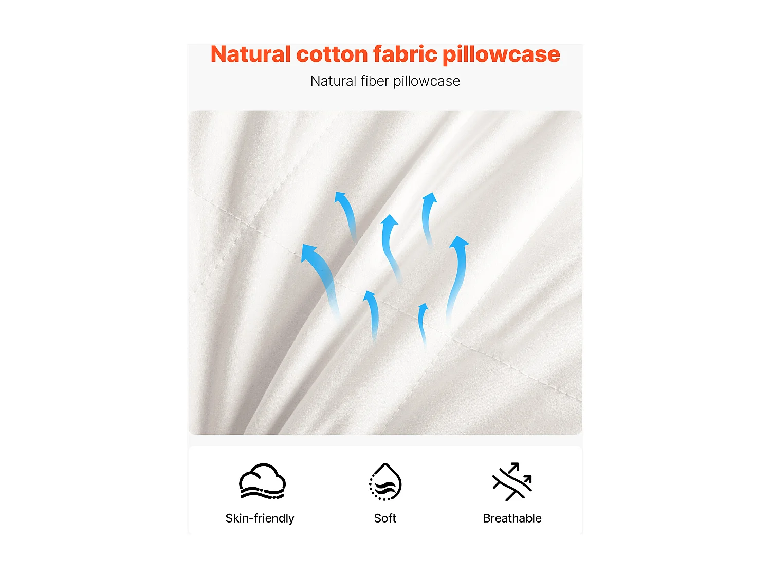 Oreiller en Duvet SucceBuy, Lot de 2, 76 x 50 cm, avec Housse en Coton, Garnissage en Duvet et Plume d'Oie et Fibre Synthétique, Bon Maintien, Confort Optimal