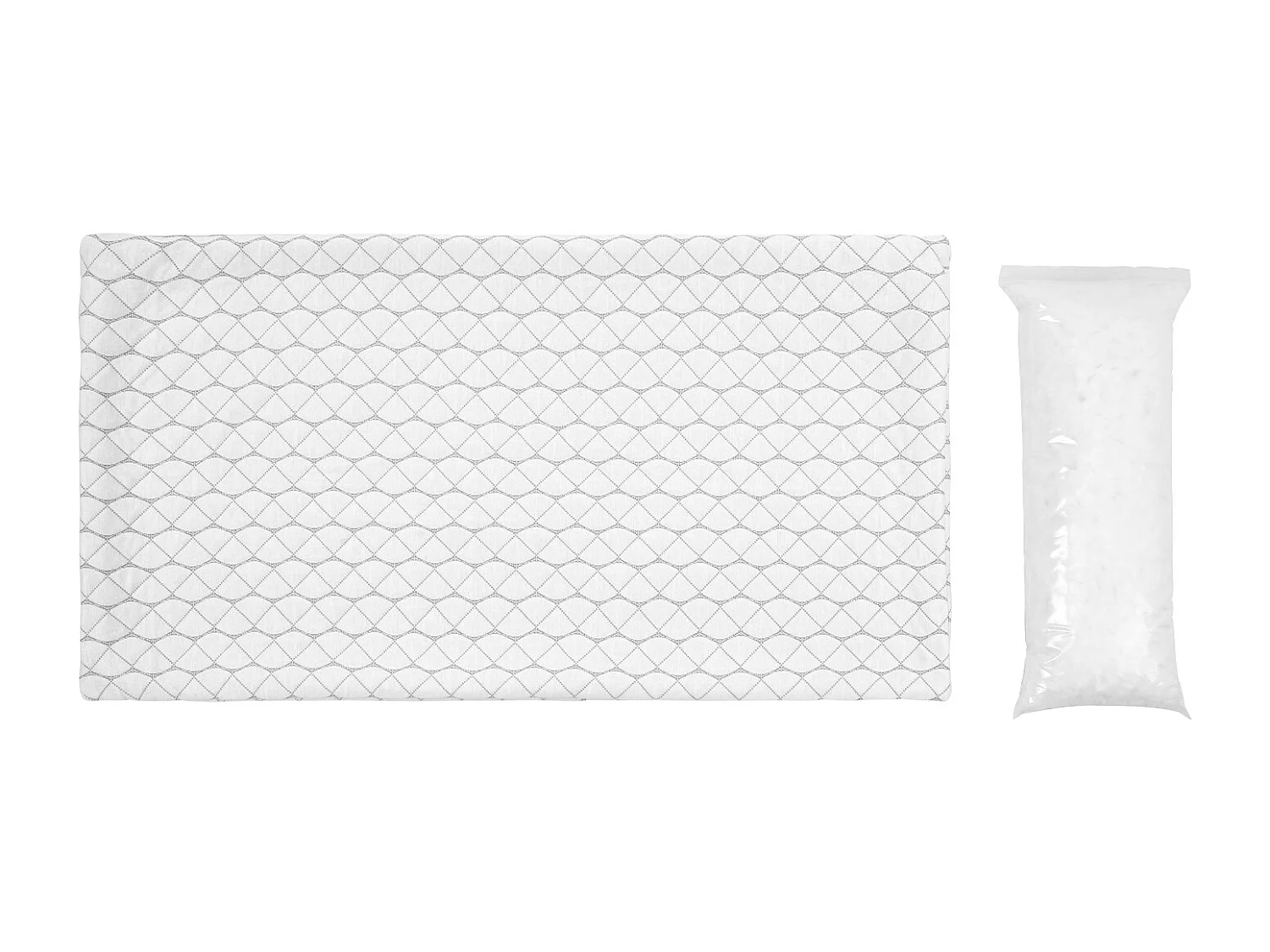 Travesseiro de Espuma com Memória SucceBuy, 90 x 48,5 cm, com Capa de Fibra Natural Removível Lavável, Bom Suporte, Conforto Ótimo, Branco