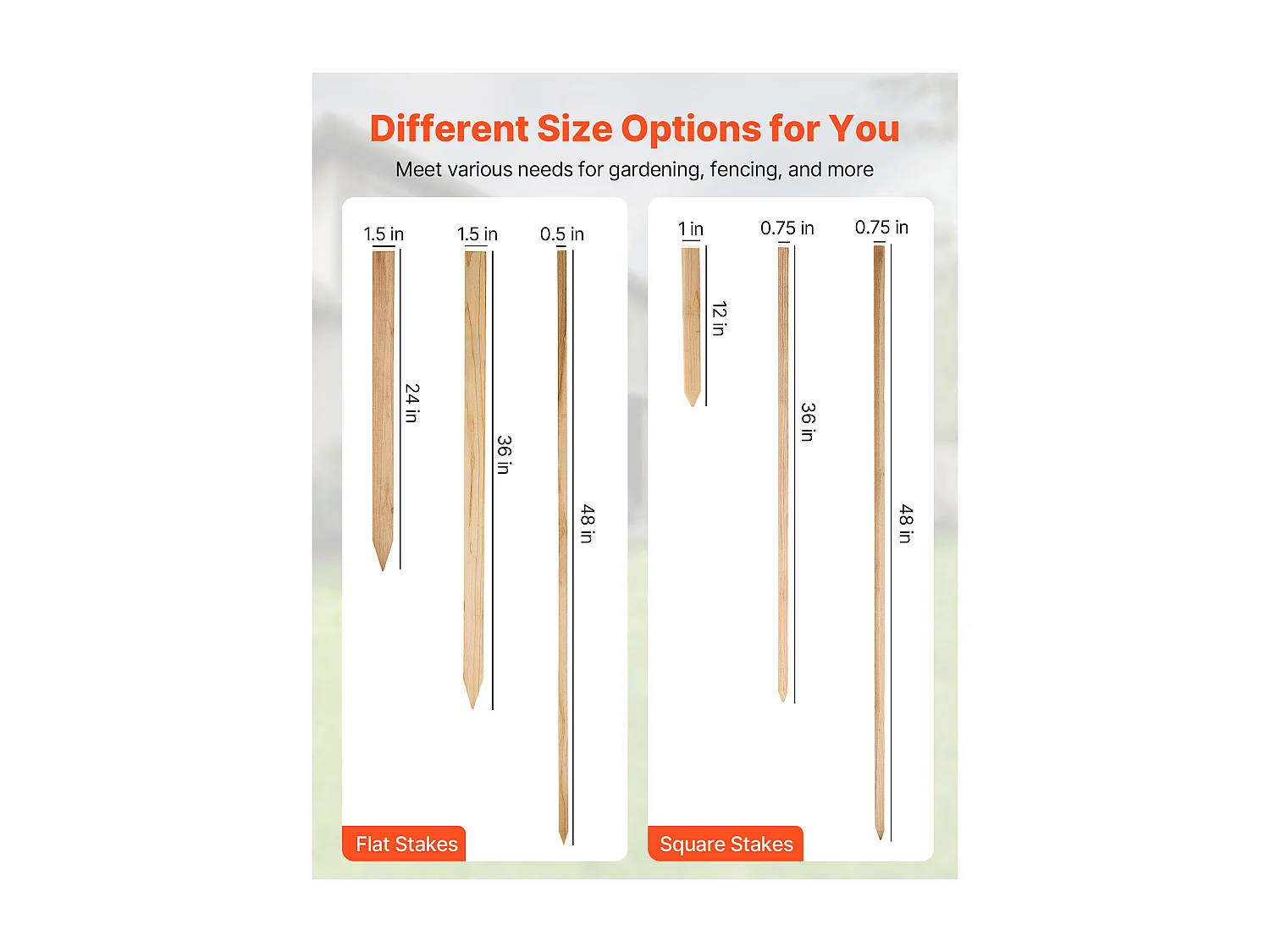 Tuinhek Palen SucceBuy in Hout, Set van 20, Houten Palen met Punt 2.54 x 2.54 x 30.48 cm, Palen voor Erosiebestendige Hekken, Afbakenen van Zones