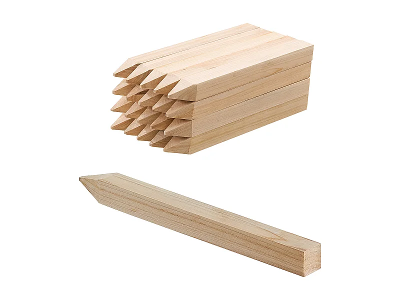 Piquets de Clôture Jardin SucceBuy en Bois, Lot de 20, Poteaux Bois à Pointe 2.54 x 2.54 x 30.48 cm, Piquets pour Clôtures Anti-érosion, Délimiter les Zones