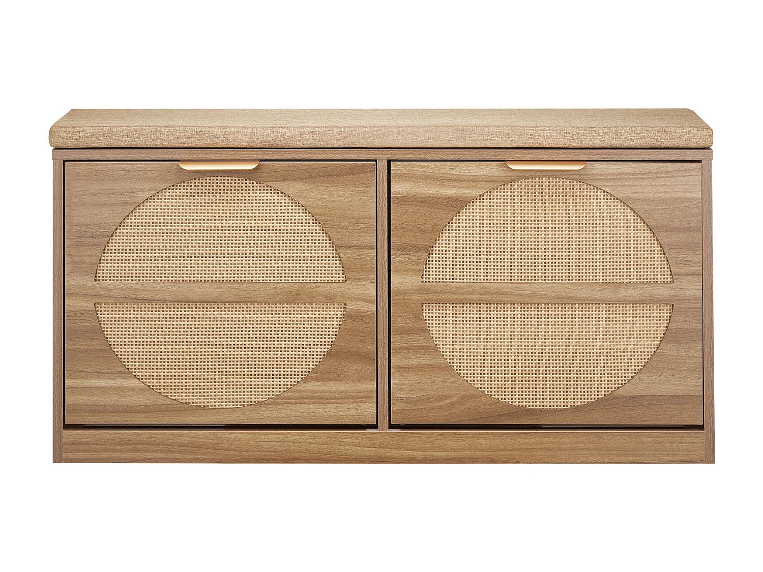 Banco para Sapatos SucceBuy de Entrada 98x24x51,5 cm, Banco Armazenamento com Gavetas Dobráveis, Armazenamento para Sapatos 199,6 kg com Almofada, 4 Compartimentos