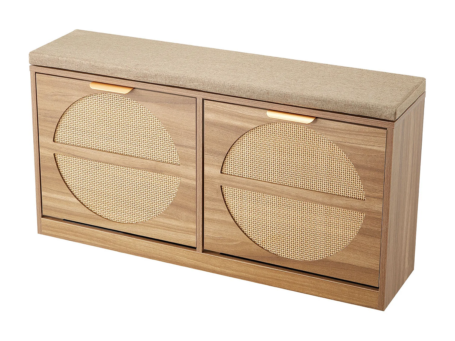 Banco para Sapatos SucceBuy de Entrada 98x24x51,5 cm, Banco Armazenamento com Gavetas Dobráveis, Armazenamento para Sapatos 199,6 kg com Almofada, 4 Compartimentos