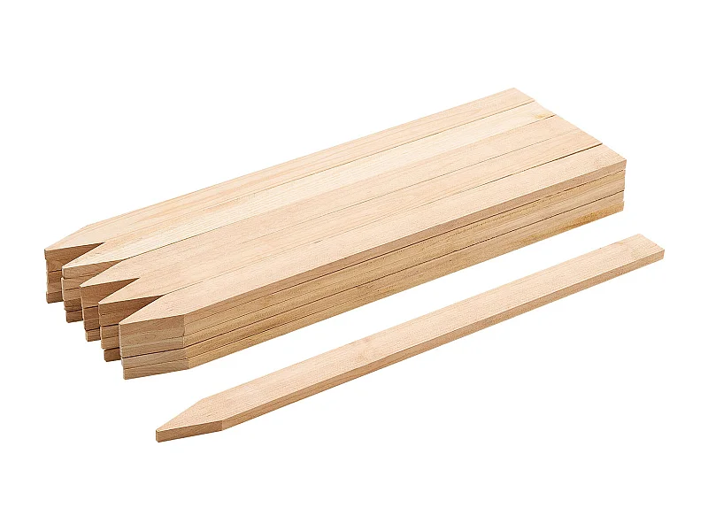Piquets de Clôture Jardin SucceBuy en Bois, Lot de 25, Poteaux Bois à Pointe 1.27 x 3.81 x 60.96 cm, Piquets pour Clôtures Anti-érosion, Délimiter les Zones