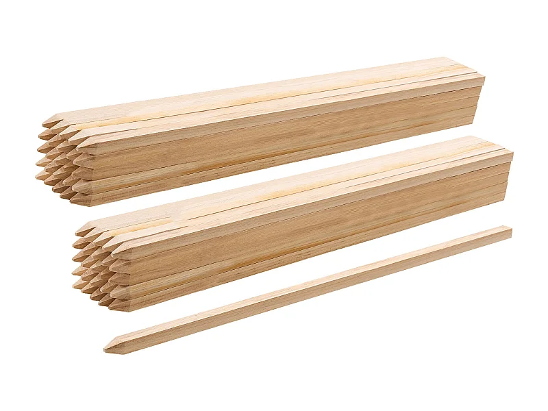 Tuinhek Palen SucceBuy in Hout, Set van 50, Houten Palen met Punt 1.9 x 1.9 x 91.4 cm, Palen voor Erosiebestendige Hekken, Afbakenen van Zones