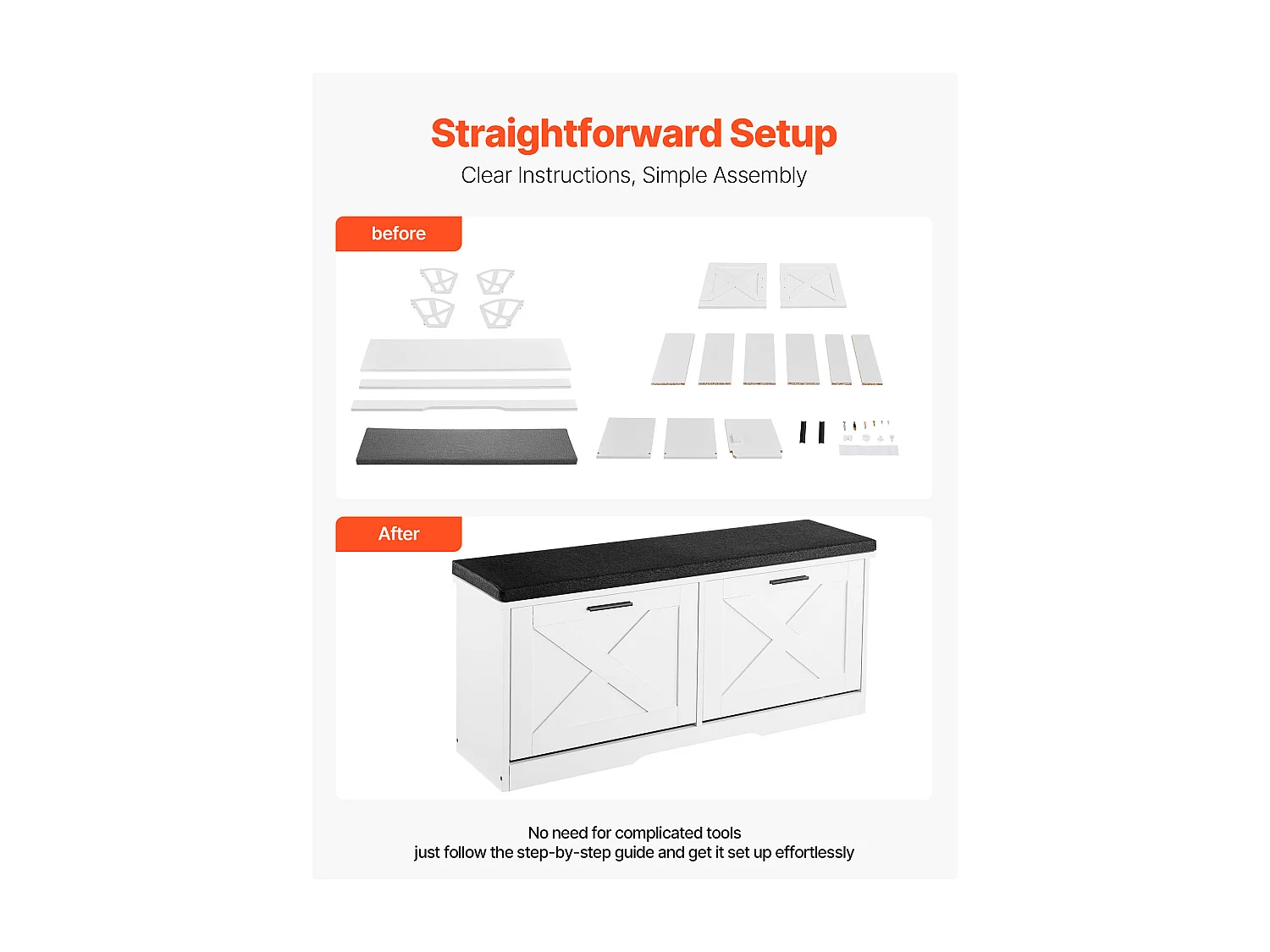 Banc à Chaussures d'Entrée SucceBuy 100x30.5x47.5 cm, Banc Rangement avec Tiroirs Rabattables, Coussin et Portes Rabattables, 199,6 kg, Range-chaussure Étroit