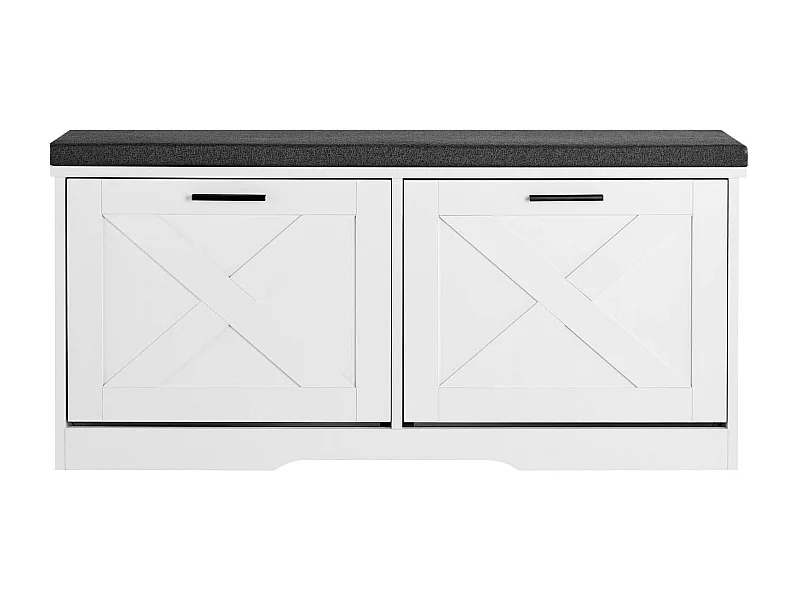 Panchina per Scarpe d'Ingresso SucceBuy 100x30.5x47.5 cm, Panchina Deposito con Cassetti Ribaltabili, Cuscino e Porte Ribaltabili, 199,6 kg, Scarpiere Stretto