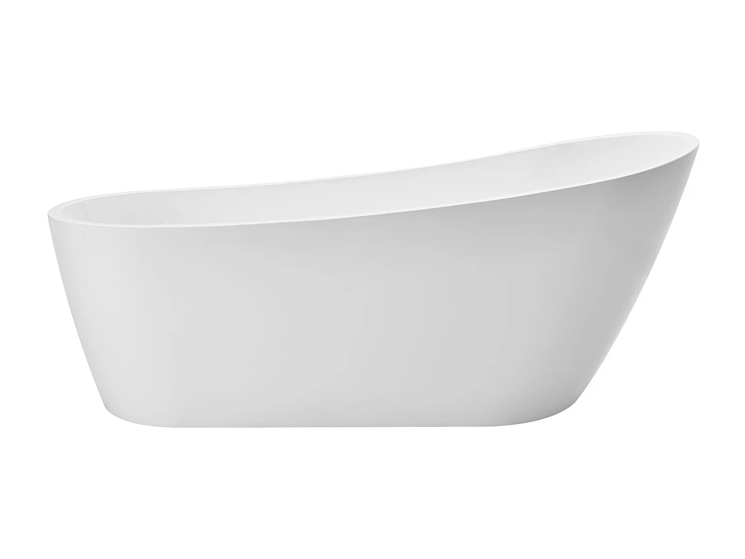 Baignoire Autoportante SucceBuy en Acrylique, Baignoire Îlot Moderne et Élégante, 170x74 cm, Grande Capacité 215 L, avec Trop-plein et Bonde en Chrome Poli