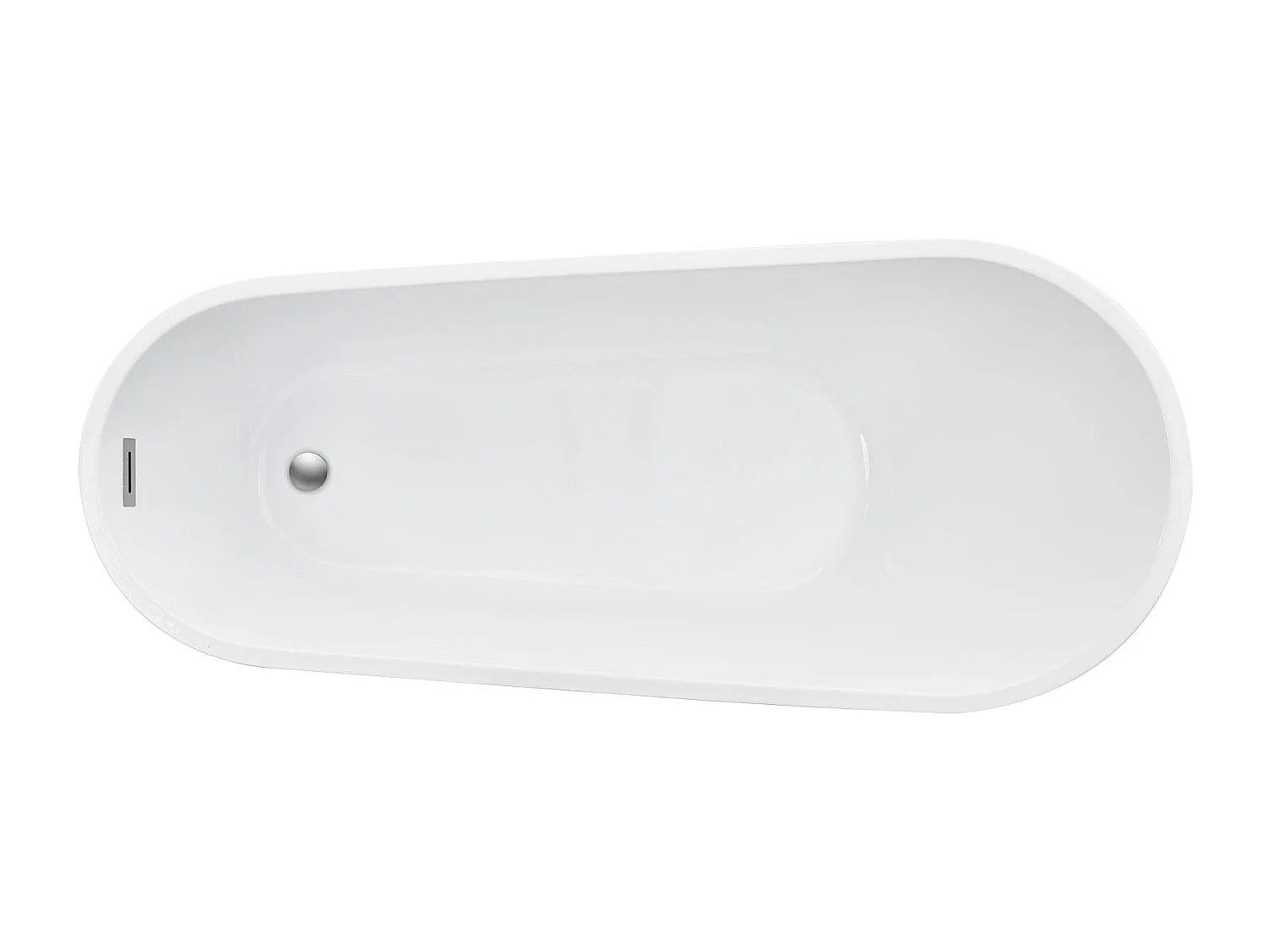Baignoire Autoportante SucceBuy en Acrylique, Baignoire Îlot Moderne et Élégante, 170x74 cm, Grande Capacité 215 L, avec Trop-plein et Bonde en Chrome Poli