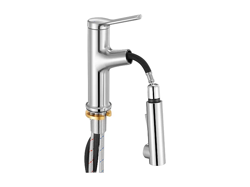 Gootsteen SucceBuy Kraan met Enkele Handgreep, Keuken Mengkraan met Enkele Hefboom 1 of 3 Gaten, Loodvrij, met Drukknop Schakelaar