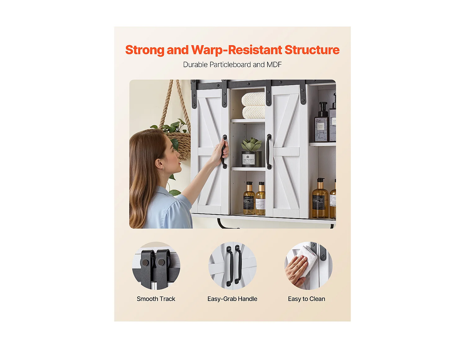 Armoire Murale Salle de Bain SucceBuy, 2 Portes et Étagère Réglable, Armoire à Pharmacie au-dessus des Toilettes, Meuble Suspendu avec Cloison Ouverte