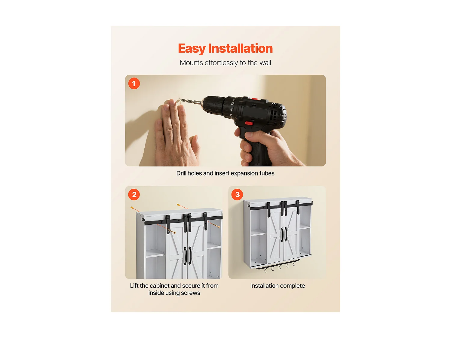 Armoire Murale Salle de Bain SucceBuy, 2 Portes et Étagère Réglable, Armoire à Pharmacie au-dessus des Toilettes, Meuble Suspendu avec Cloison Ouverte