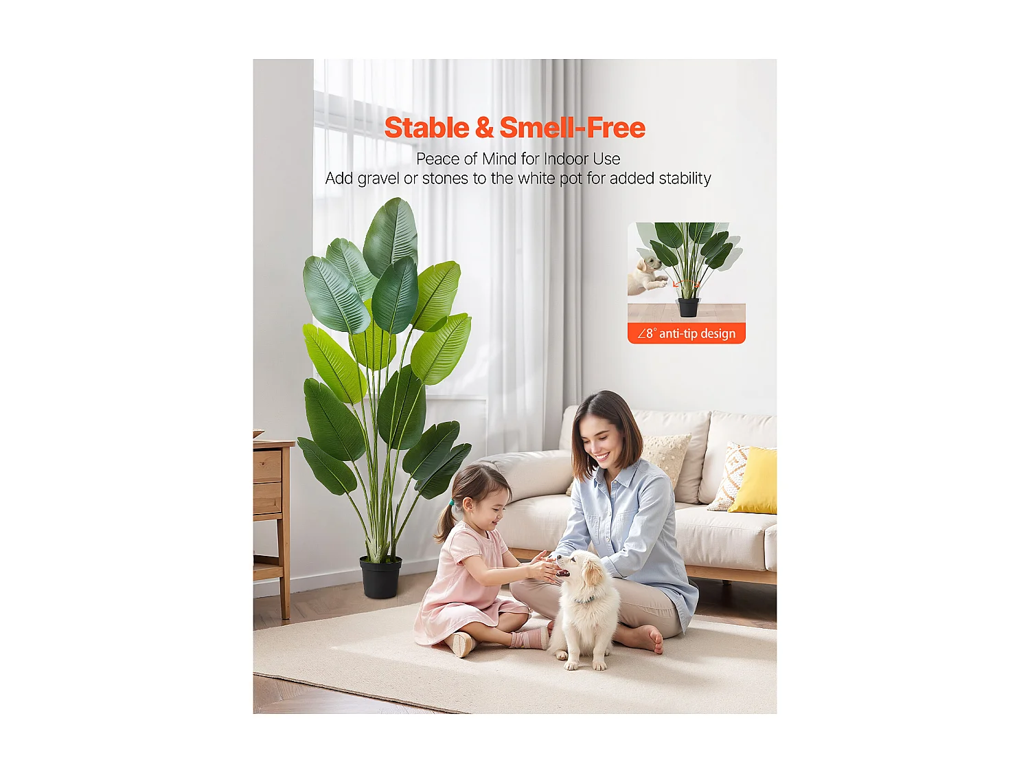 Oiseau de Paradis Artificiel SucceBuy, 1,8 m, Plante Artificielle Tropicale en Pot, Faux Arbre Tropical, Fausse Plante Feuilles Polyéthylène pour Salon