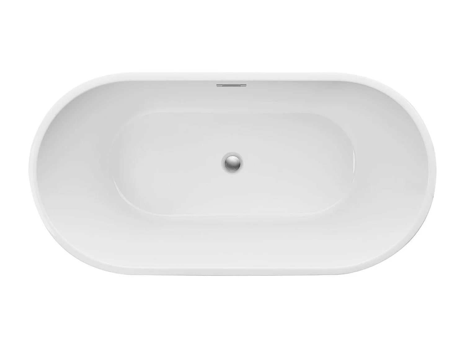 Bañera Autoportante SucceBuy en Acrílico, Bañera Isla Moderna Ovalada, 150x75 cm, Gran Capacidad 230 L, con Rebosadero y Desagüe en Cromo Pulido