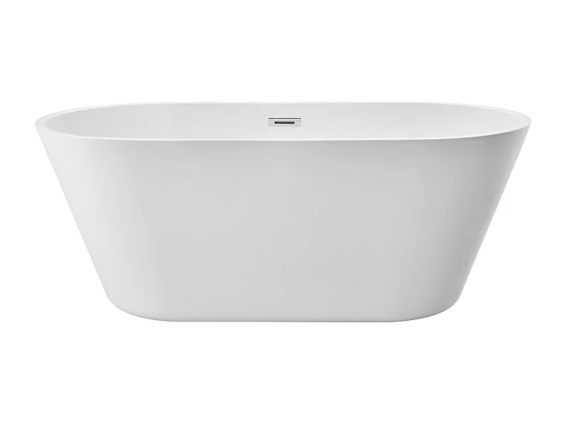 Bañera Autoportante SucceBuy en Acrílico, Bañera Isla Moderna Ovalada, 150x75 cm, Gran Capacidad 230 L, con Rebosadero y Desagüe en Cromo Pulido