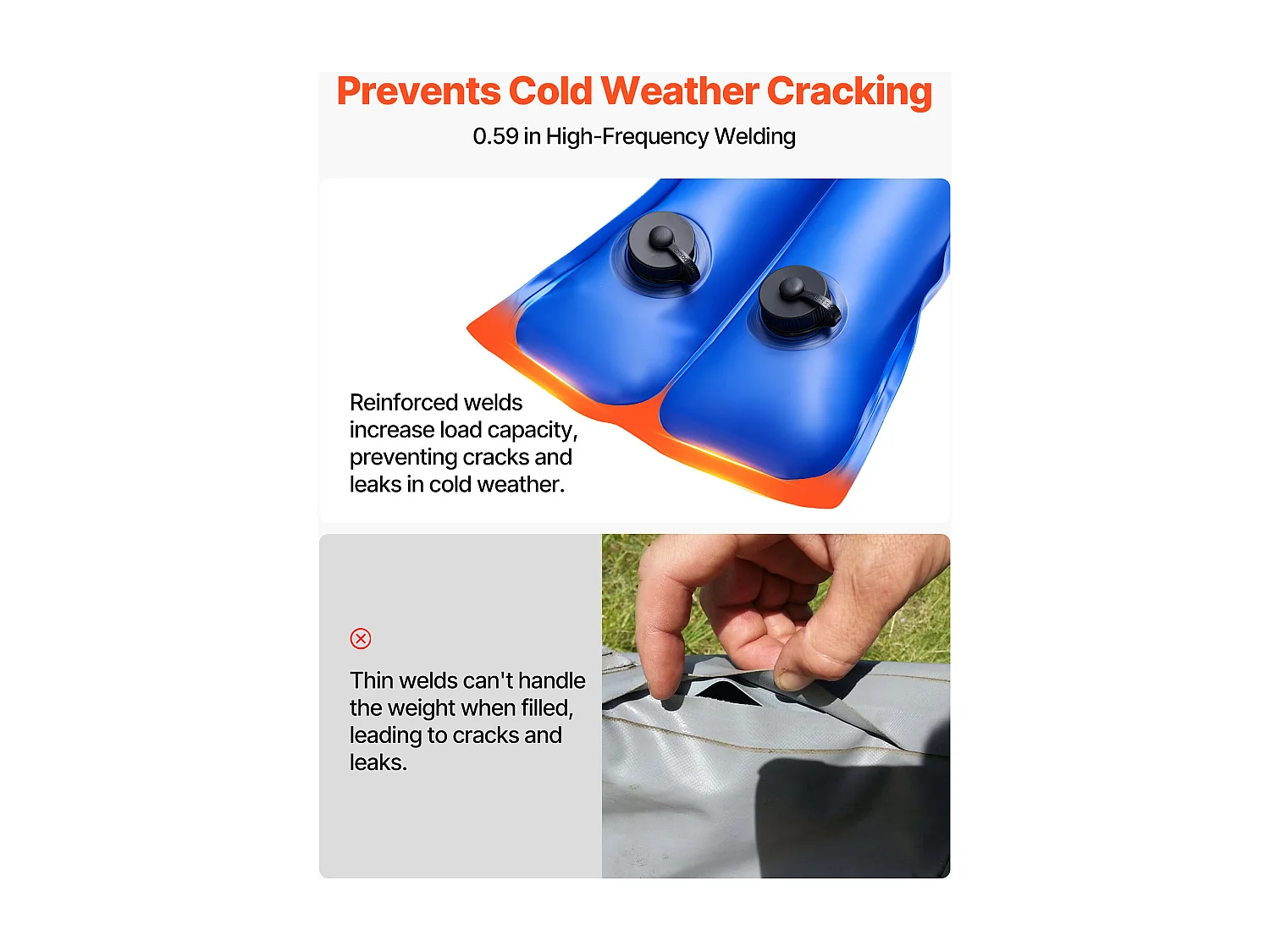 Saco de Agua SucceBuy para Lona de Piscina, Lote de 12, Saco de Lastrado de Doble Cámara, 3 m, Sacos Tubo Lastrados PVC Espesor 0,4 mm