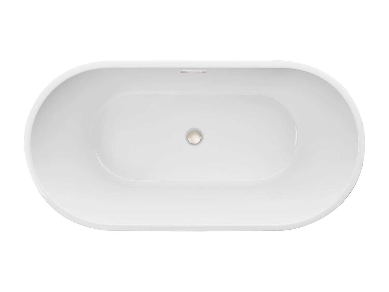 Baignoire Autoportante SucceBuy en Acrylique, Baignoire Îlot Moderne et Élégante, 150x75 cm, Grande Capacité 230 L, avec Trop-plein et Bonde en Nickel Brossé