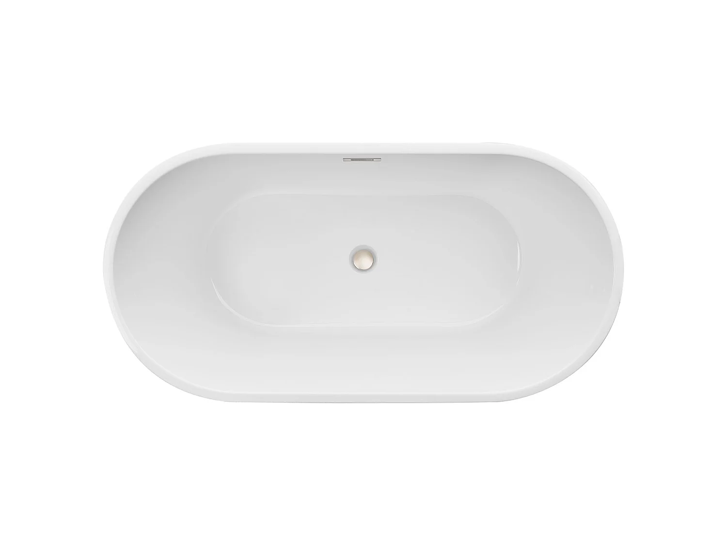 Bañera Autoportante SucceBuy en Acrílico, Bañera Isla Moderna y Elegante, 150x75 cm, Gran Capacidad 230 L, con Rebosadero y Desagüe en Níquel Cepillado