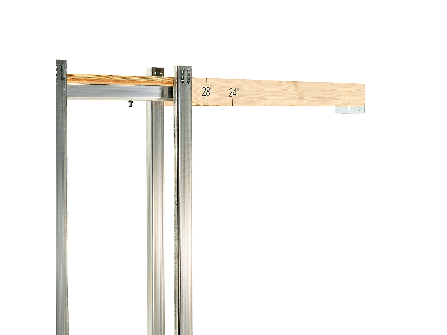 Porte Coulissante Escamotable SucceBuy 203,5x91,5 cm, Simple Porte à Galandage avec 5 Panneaux en Verre Dépoli, Kit de Quincaillerie, Robuste en Bois Massif