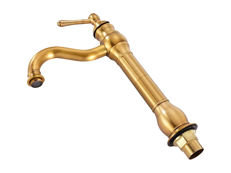 Gootsteen SucceBuy Kraan met Enkele Handgreep, Keuken Mengkraan in Massief Messing, 1 of 3 Gaten, Terugstroombeveiliging Ontwerp, met Drukknop Ontluchter