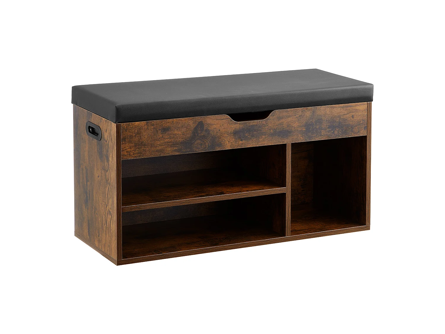 Ławka na Buty SucceBuy Wejściowa, 80.5x30.5x44.5 cm, Ławka do Przechowywania, Obciążenie 136 kg, Przechowywanie Butów z Wysuwaną Półką, Brązowy i Czarny