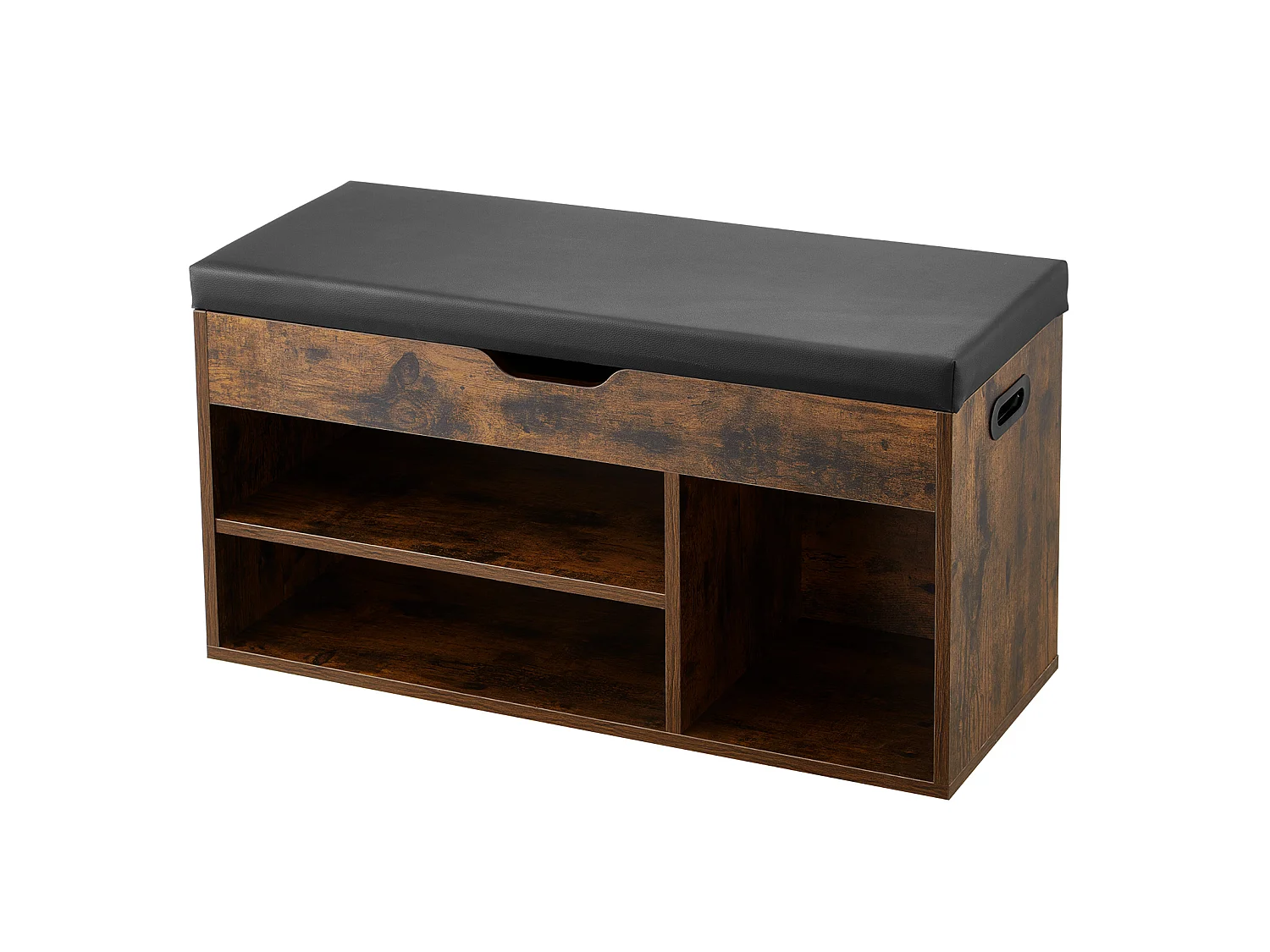 Ławka na Buty SucceBuy Wejściowa, 80.5x30.5x44.5 cm, Ławka do Przechowywania, Obciążenie 136 kg, Przechowywanie Butów z Wysuwaną Półką, Brązowy i Czarny