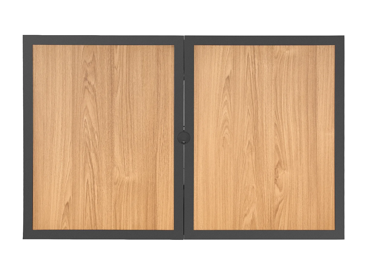 Table à Manger SucceBuy pour Patio Extérieur, 150.5 cm, Table de Bistro Rectangulaire en Acier Imitation Bois, avec Trou pour Parasol de 3.8 cm, Marron Et Noir