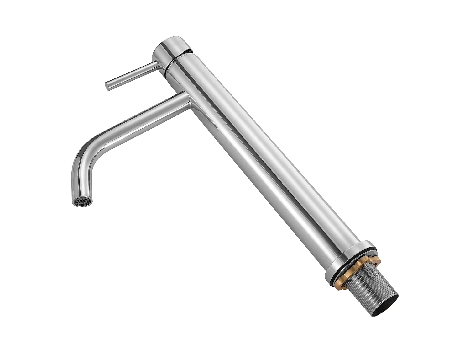 Robinet d'Évier à Poignée Unique SucceBuy, Mitigeur de Cuisine à Arc Élevé, Robinets d'Eau à 1 ou 3 Trous avec Bonde à Bouton-poussoir, pour Salle de Bain
