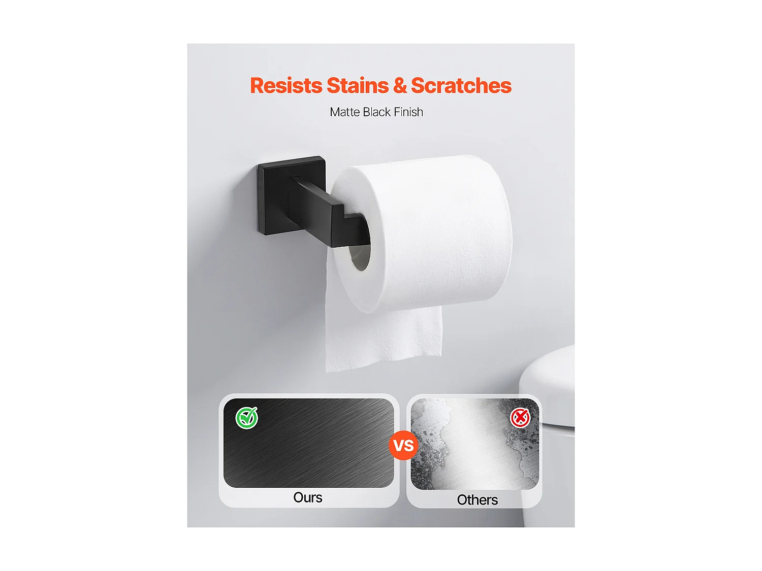 Accessoires de Salle de Bain SucceBuy 5PCs, Porte-Serviettes Mural en Inox, Barre 40 cm, avec Support Serviettes Carré, 2 Crochets pour Peignoir