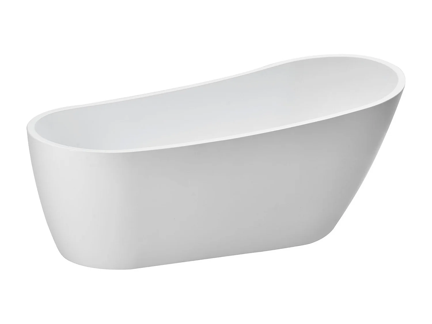 Baignoire Autoportante SucceBuy en Acrylique, Baignoire Îlot Moderne et Élégante, 170x74 cm, Grande Capacité 215 L, avec Trop-plein et Bonde en Nickel Brossé