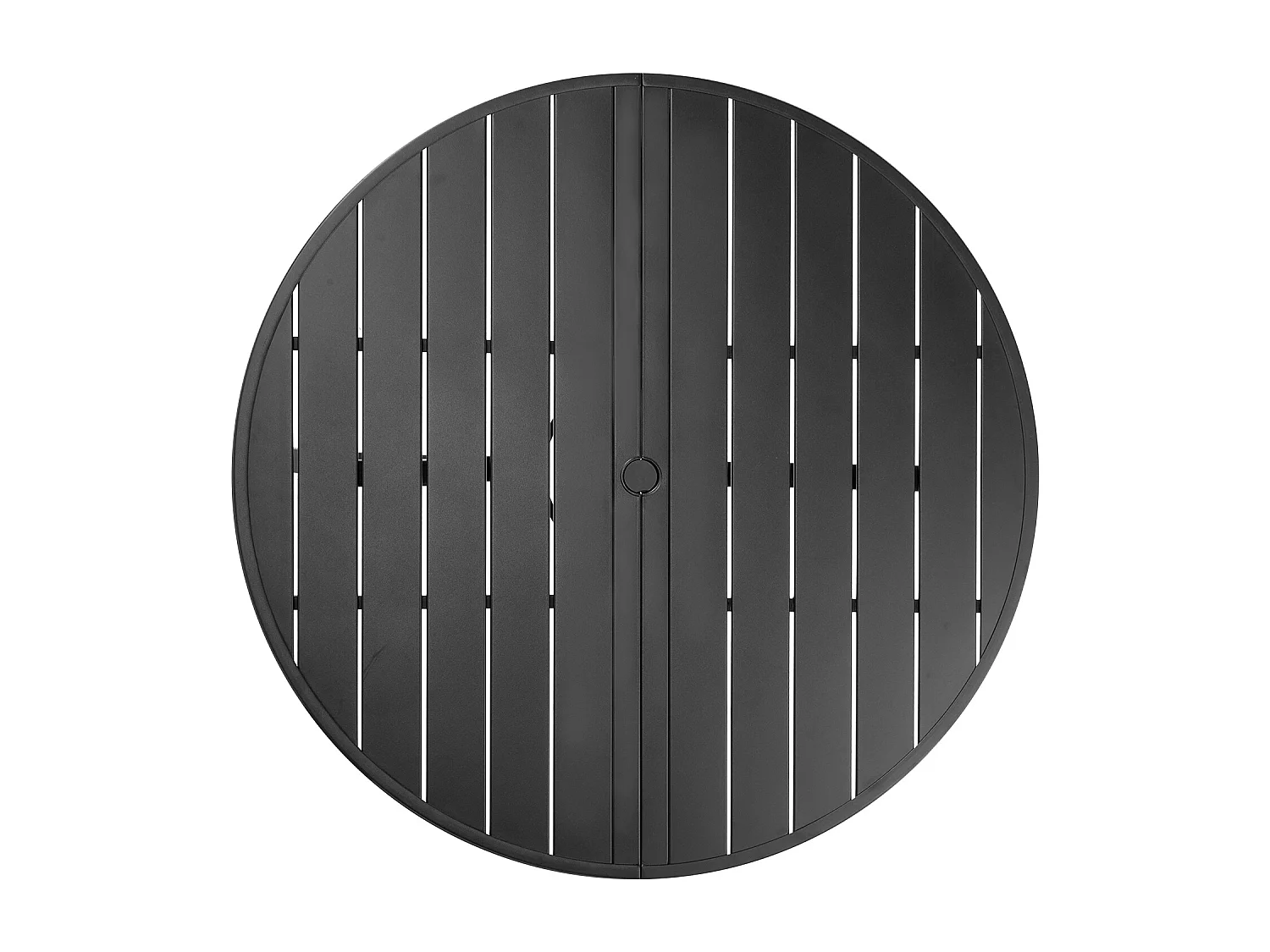 Table à Manger SucceBuy pour Patio Extérieur 120 cm, Table de Bistrot Ronde en Acier Et Métal, Charge 68,04 kg, avec Trou pour Parasol de 3.8 cm, Noir