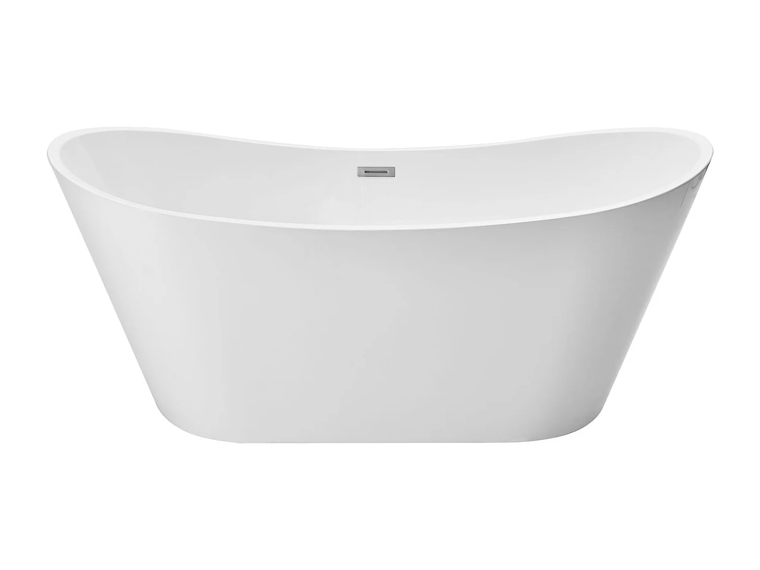 Baignoire Autoportante SucceBuy en Acrylique, Baignoire Îlot Moderne et Élégante, 170x80 cm, Grande Capacité 190 L, avec Trop-plein et Bonde en Nickel Brossé