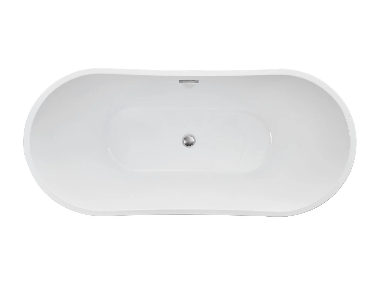 Baignoire Autoportante SucceBuy en Acrylique, Baignoire Îlot Moderne et Élégante, 170x80 cm, Grande Capacité 190 L, avec Trop-plein et Bonde en Nickel Brossé