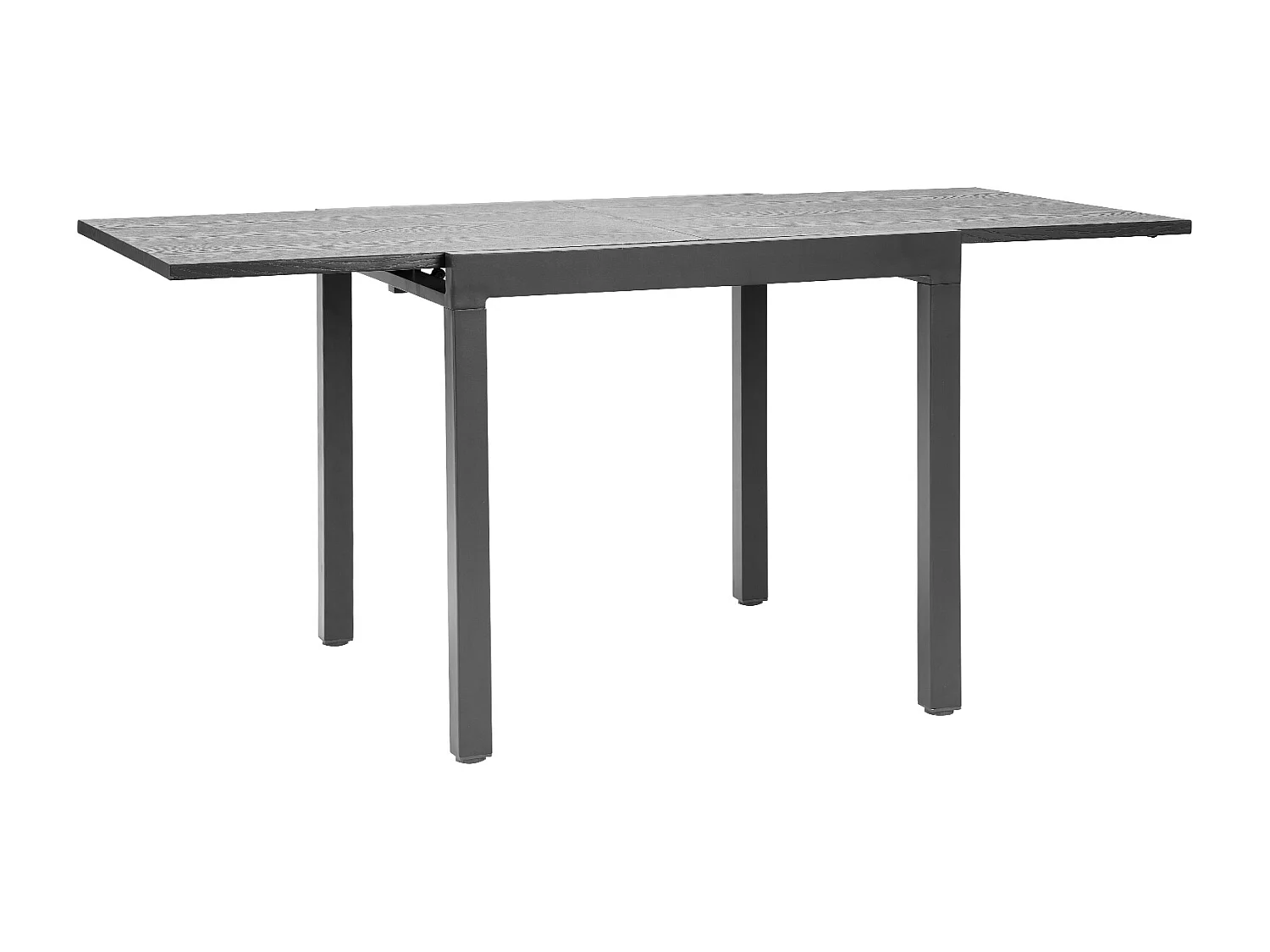 Table à Manger Extensible SucceBuy pour Patio Extérieur, Table de Bistro Rectangulaire 80-160 cm pour 4-6 Personnes, Cadre en Aluminium Et Lattes en Acier