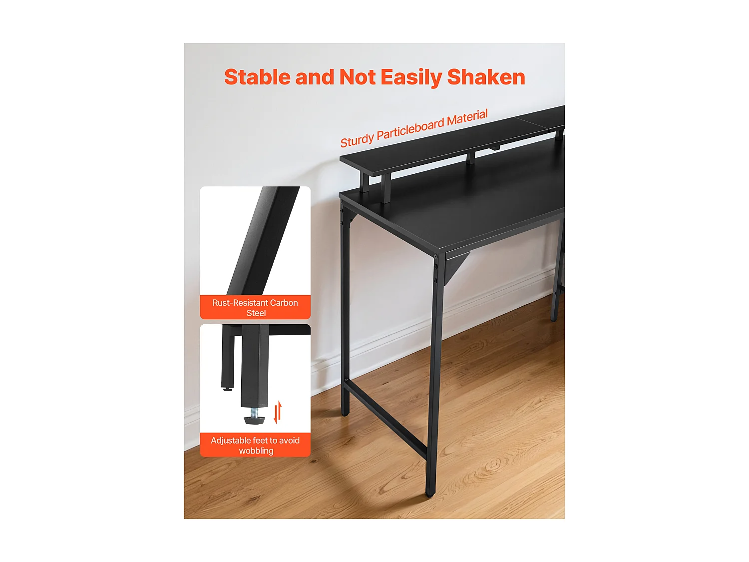 Bureau d'Ordinateur SucceBuy 120 cm avec Éclairage LED Intelligent et Prises de Courant, Table de Bureau Informatique avec 4 Grands Tiroirs et Support d'Écran