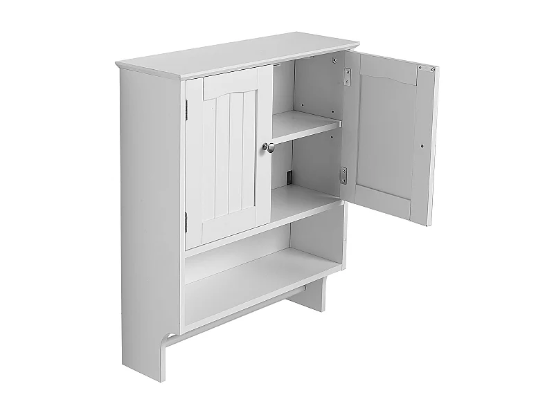 Armoire Murale de SucceBuy de Salle de Bain, 2 Portes et Étagère Réglable, Armoire à Pharmacie au-dessus des Toilettes, Meuble Suspendu, pour Buanderie