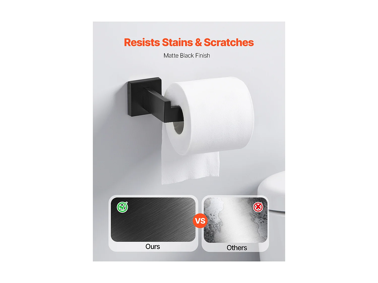 Acessórios de Banheiro SucceBuy 5PCs, Toalheiro de Parede de Aço Inoxidável 59,5 cm com Suporte de Toalha, 2 Ganchos para Roupão e Porta Papel Higiênico