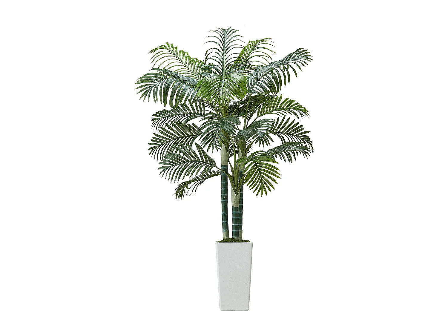 Palma Artificiale Areca SucceBuy, 1,8 m, Pianta Artificiale Tropicale in Vaso Bianco, Falso Albero Tropicale Palma Areca Tronco Spesso,per Decorazione