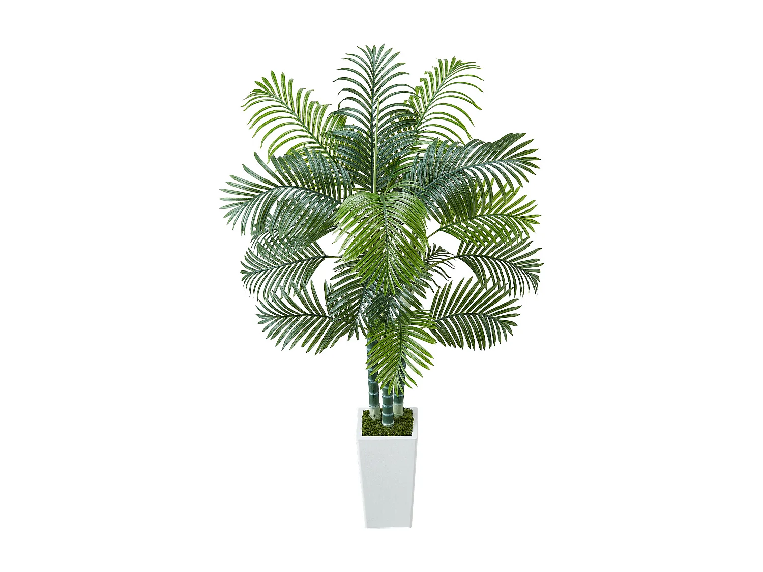 Palma Artificiale Areca SucceBuy, 1,8 m, Pianta Artificiale Tropicale in Vaso Bianco, Falso Albero Tropicale Palma Areca Tronco Spesso,per Decorazione