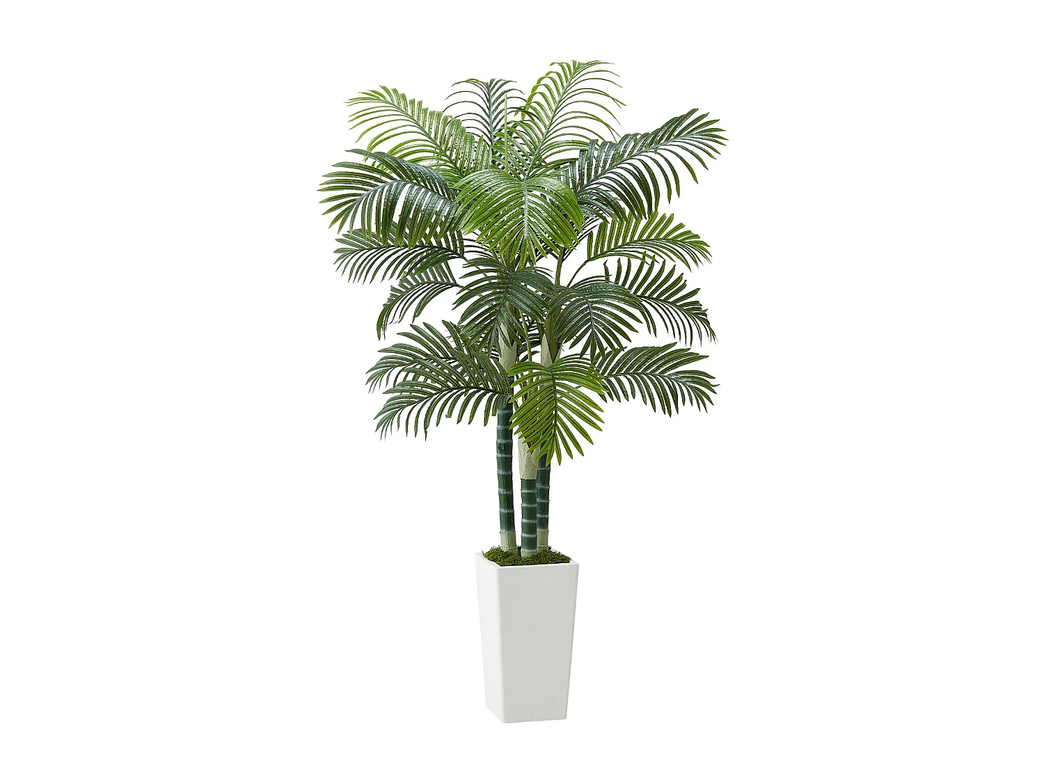 Palma Artificiale Areca SucceBuy, 1,8 m, Pianta Artificiale Tropicale in Vaso Bianco, Falso Albero Tropicale Palma Areca Tronco Spesso,per Decorazione